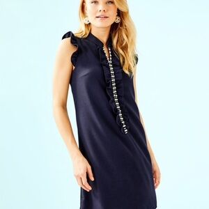 Lilly Pulitzer Adalee Pearl Shift Dress True Navy 8